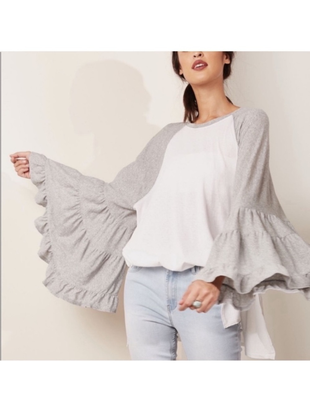 Free People No Crying In Baseball Bell Sleeve Top